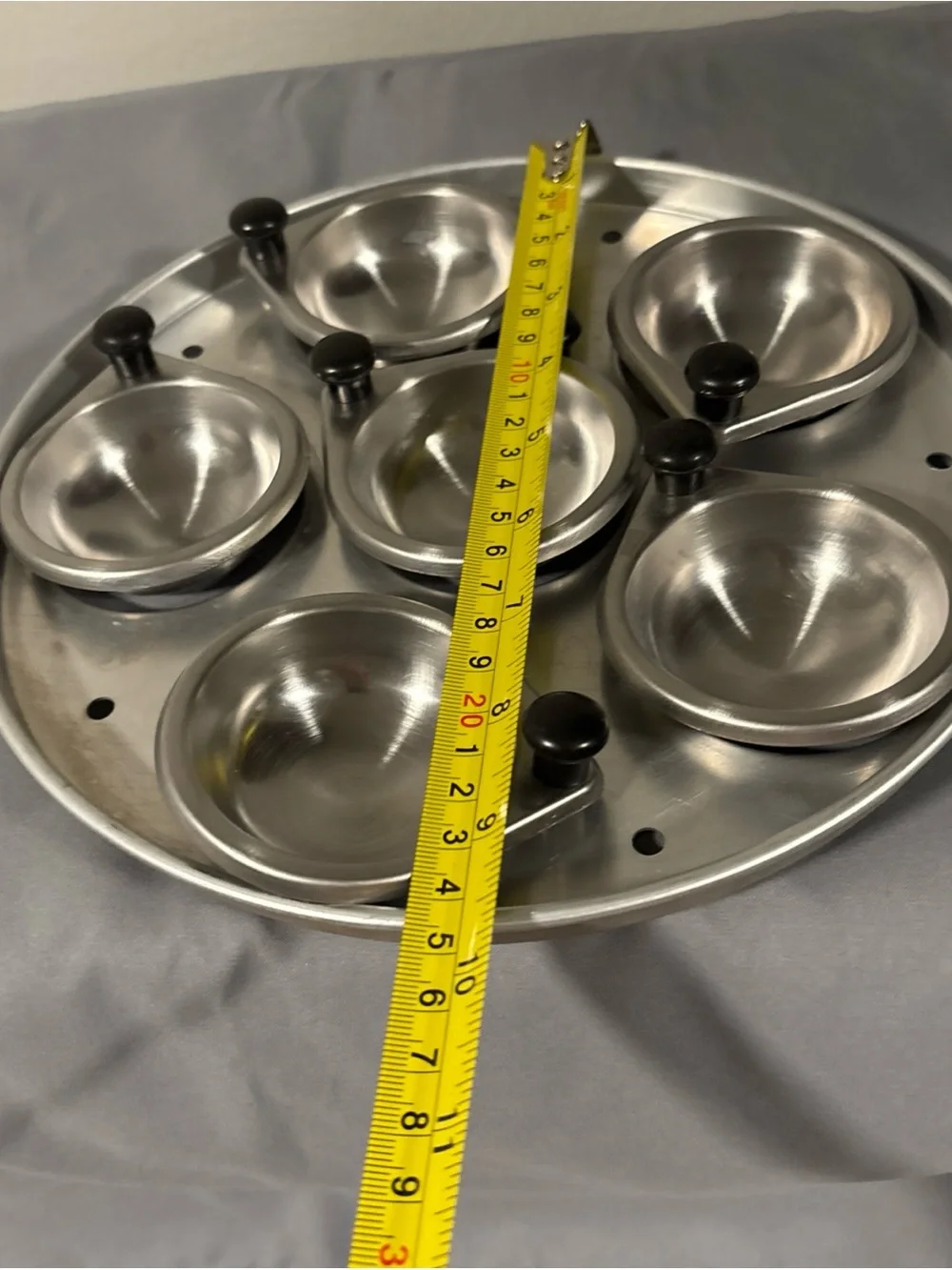 Stainless Steel Egg Poacher Pan with Black Knob Handles
